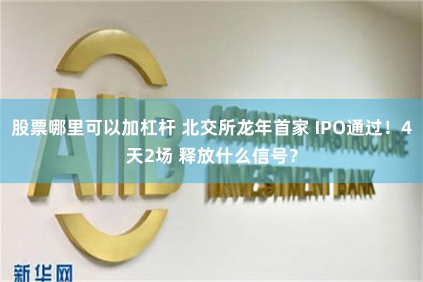 股票哪里可以加杠杆 北交所龙年首家 IPO通过！4天2场 释放什么信号？