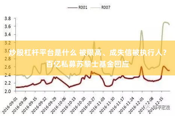 炒股杠杆平台是什么 被限高、成失信被执行人？百亿私募苏黎士基金回应