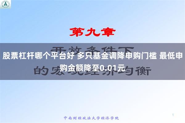 股票杠杆哪个平台好 多只基金调降申购门槛 最低申购金额降至0.01元