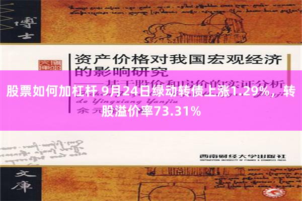 股票如何加杠杆 9月24日绿动转债上涨1.29%，转股溢价率73.31%