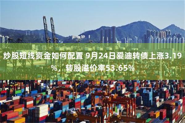 炒股短线资金如何配置 9月24日爱迪转债上涨3.19%，转股溢价率53.65%