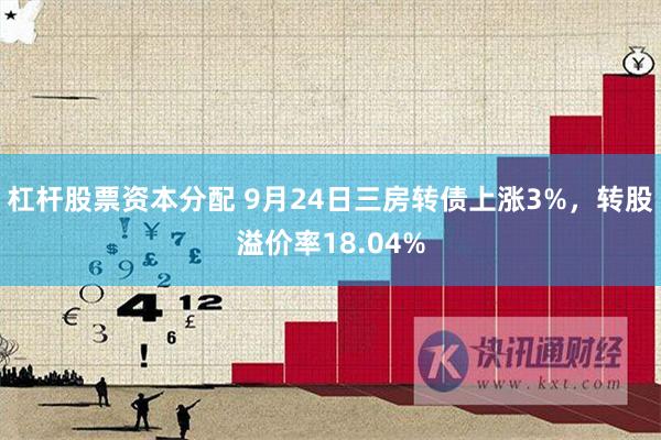 杠杆股票资本分配 9月24日三房转债上涨3%，转股溢价率18.04%