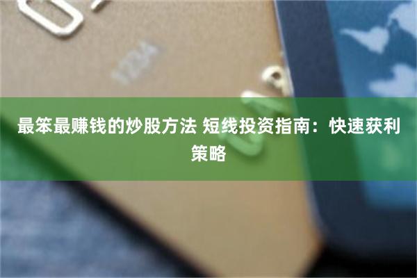 最笨最赚钱的炒股方法 短线投资指南：快速获利策略