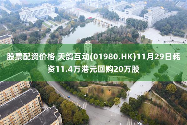 股票配资价格 天鸽互动(01980.HK)11月29日耗资11.4万港元回购20万股