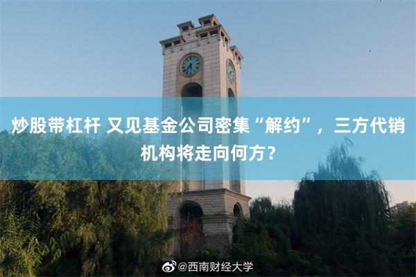 炒股带杠杆 又见基金公司密集“解约”，三方代销机构将走向何方？