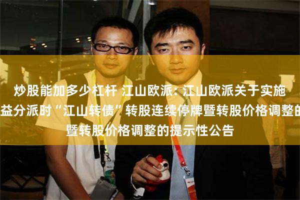 炒股能加多少杠杆 江山欧派: 江山欧派关于实施2024年度权益分派时“江山转债”转股连续停牌暨转股价格调整的提示性公告