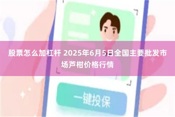 股票怎么加杠杆 2025年6月5日全国主要批发市场芦柑价格行情
