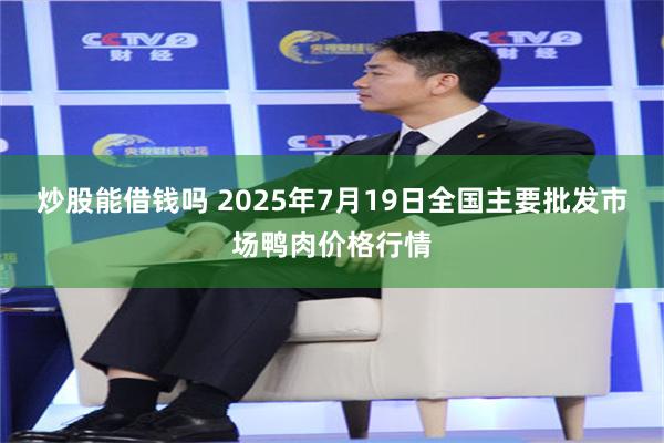 炒股能借钱吗 2025年7月19日全国主要批发市场鸭肉价格行情