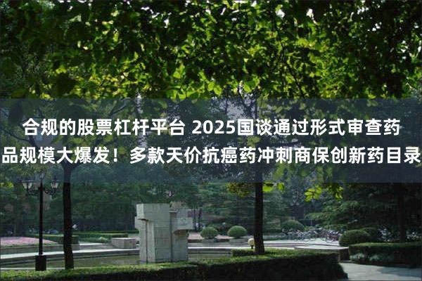 合规的股票杠杆平台 2025国谈通过形式审查药品规模大爆发！多款天价抗癌药冲刺商保创新药目录