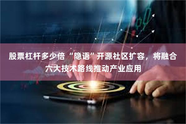 股票杠杆多少倍 “隐语”开源社区扩容，将融合六大技术路线推动产业应用
